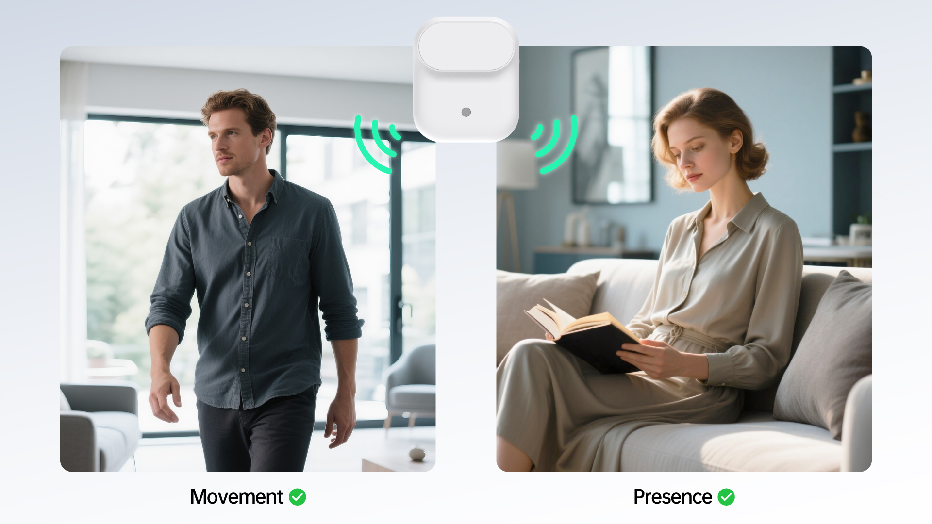 Millimeter wave (mmWave) radar sensor with high sensitivity, detecting human presence (not just motion) for smart home automation