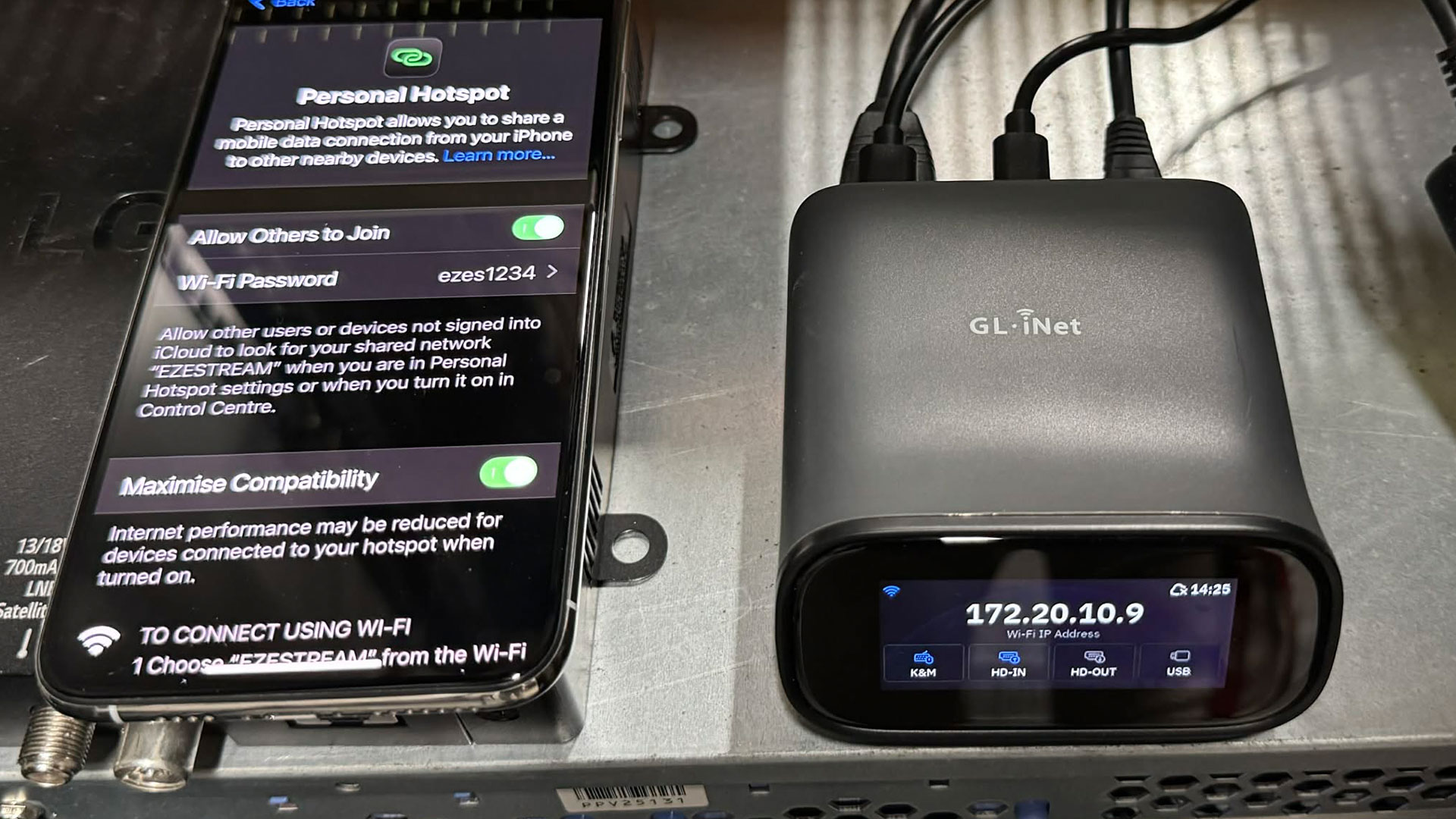 GL.iNet Comet Pro (GL-RM10) in action tethered to my 4G Mobile phone.
