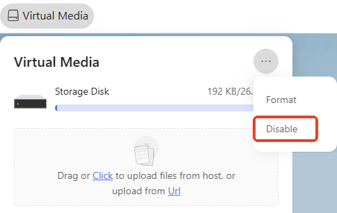 disable virtual media