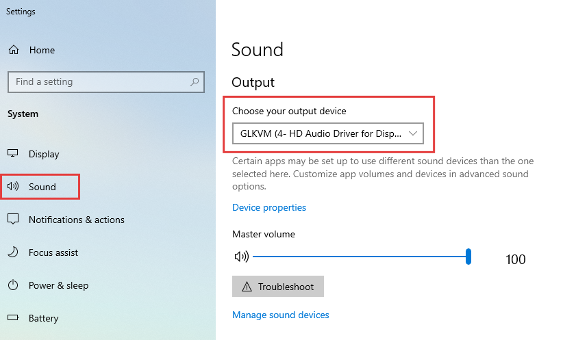 wins output settings 1