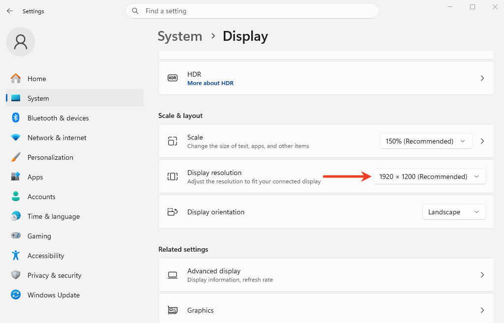 display resolution