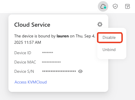 disable cloud
