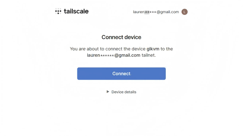 connect kvm to tailnet