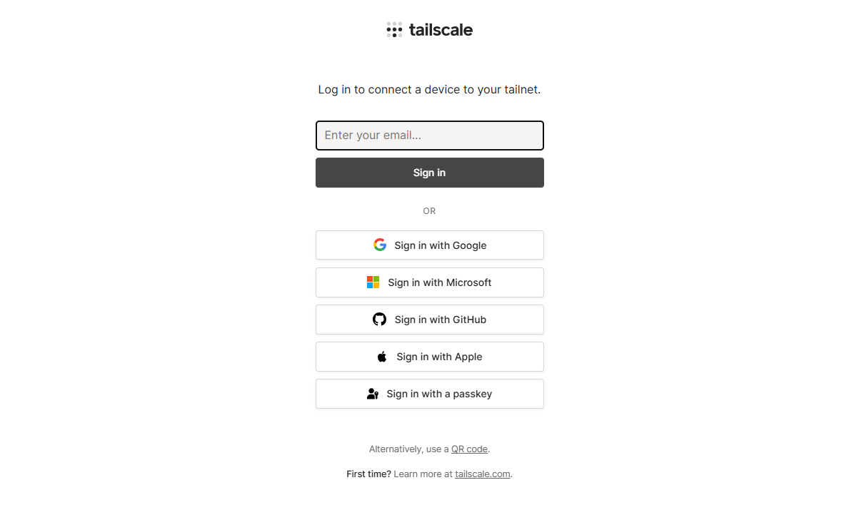 log in tailscale
