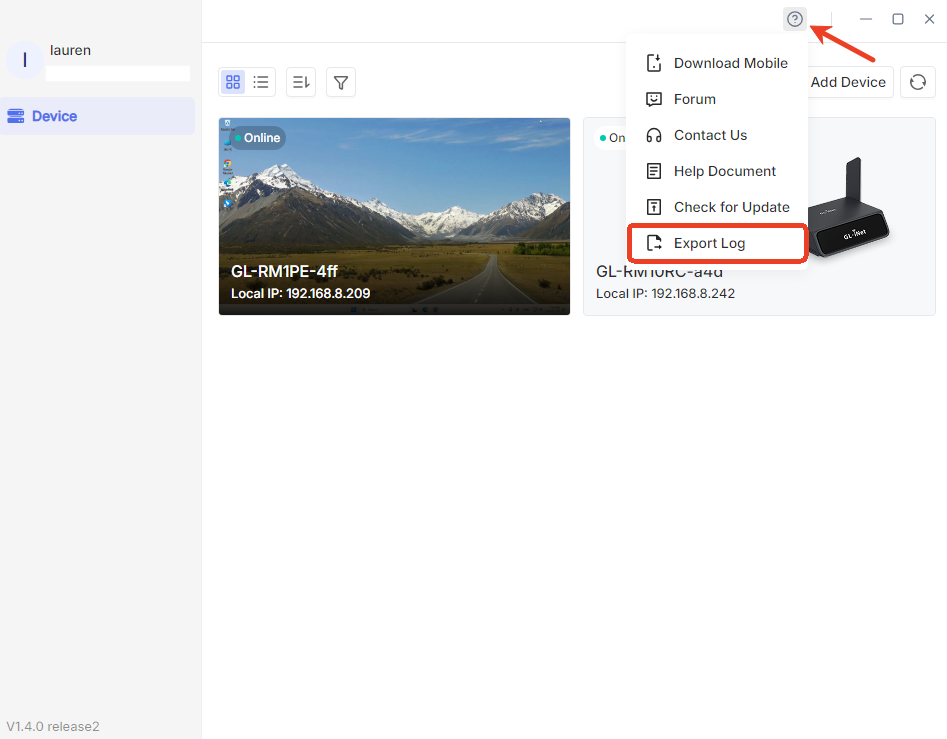 web app log