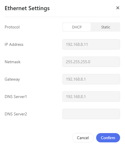ethernet dhcp