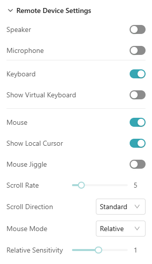 settings-remote device