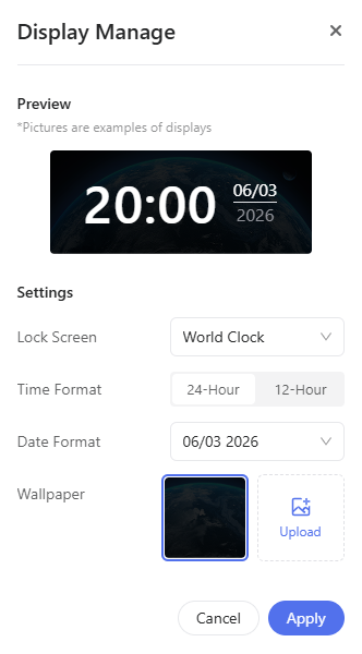 screen display