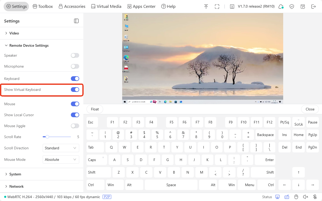 show virtual keyboard
