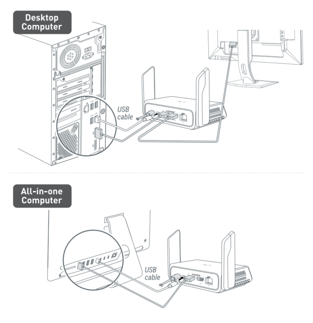 Connect the USB cable