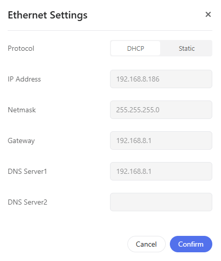 ethernet dhcp