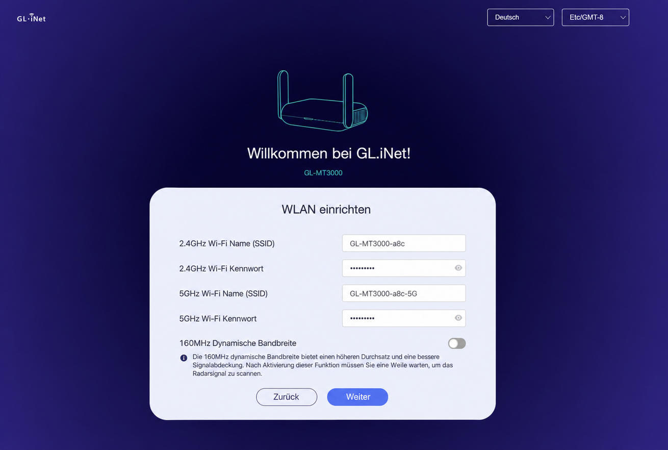 mt3000 set up wifi