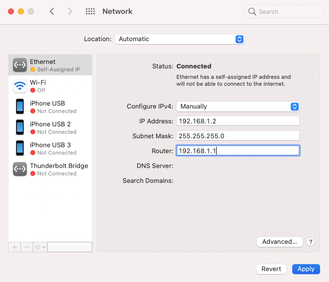 macos ip manually