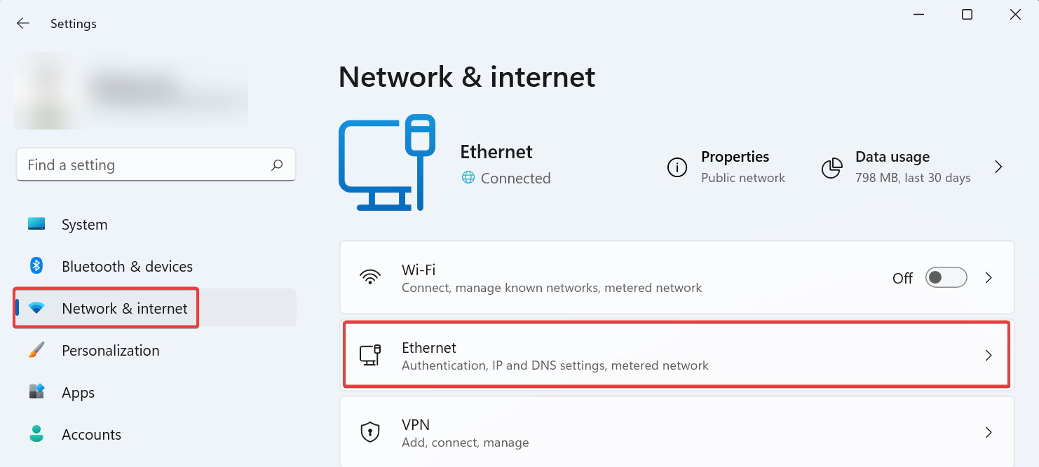 windows 11 ethernet