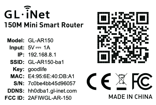 label of gl-ar150