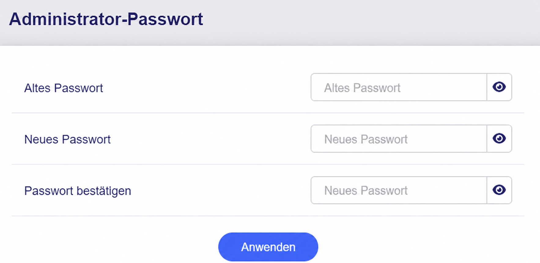 admin password