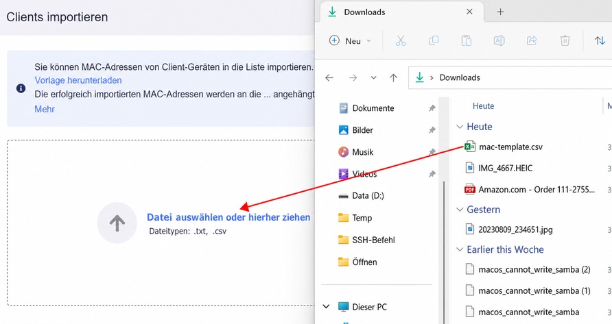 upload csv