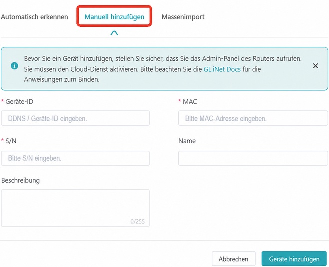 manually add device