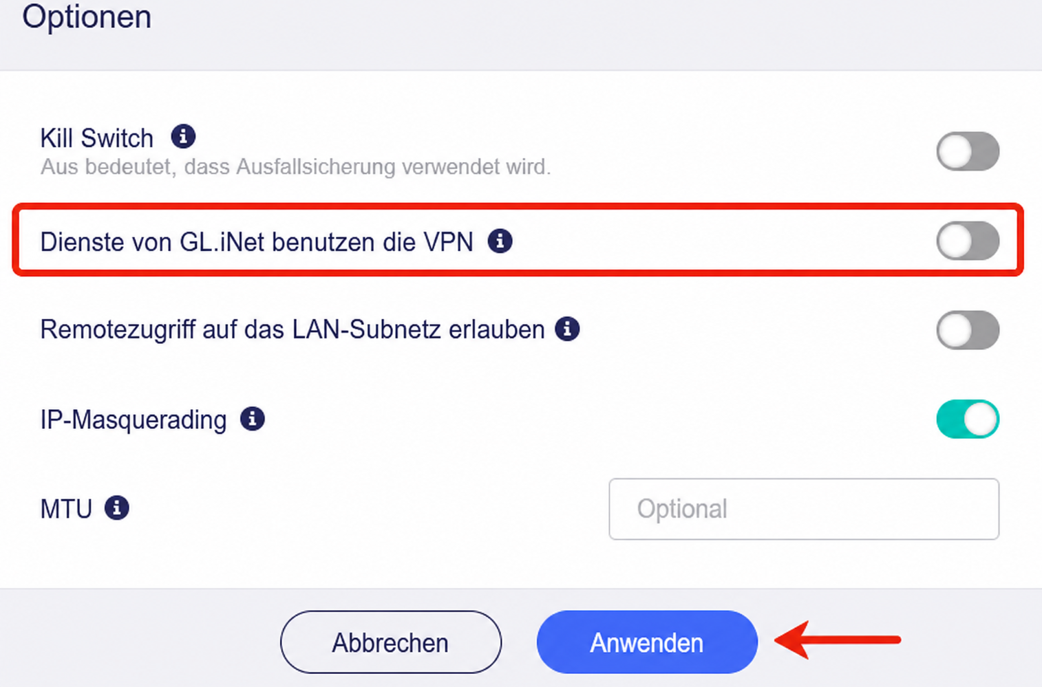 Services from GL.iNet use VPN