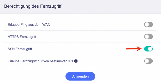 enable ssh remote access