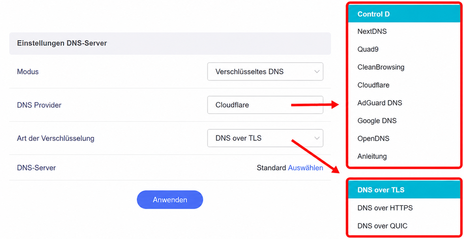 encrypted dns providers