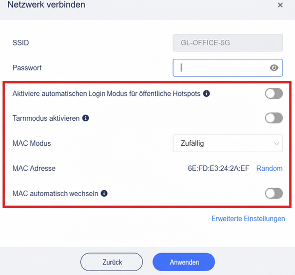 repeater settings for public hotspot