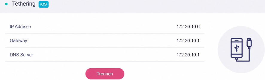ios tethering connected