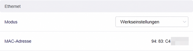 default mac address