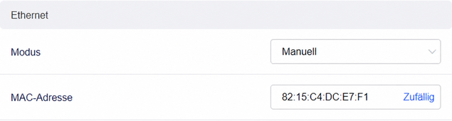 Manual input or generate a random mac address