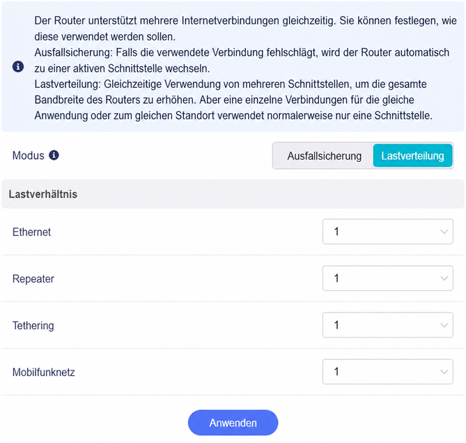multi-wan load balance
