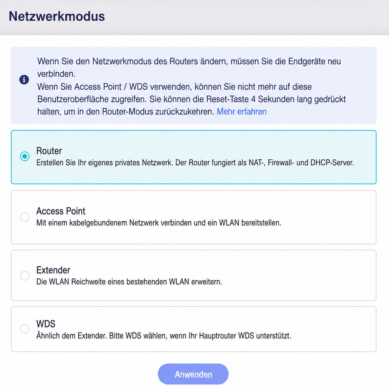 network mode
