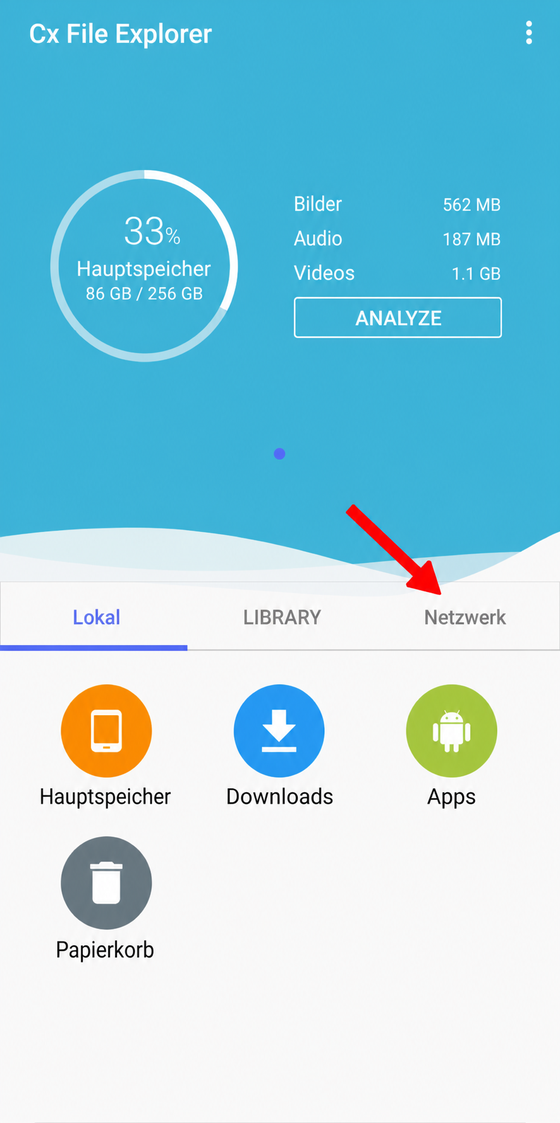 cx file explorer home page