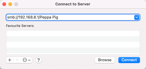 network storage, mac os finder connect to server