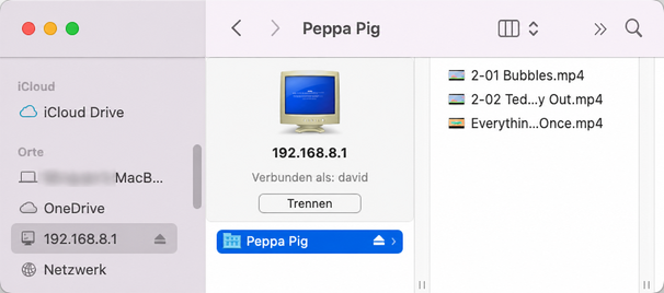 network storage, mac os finder samba connected