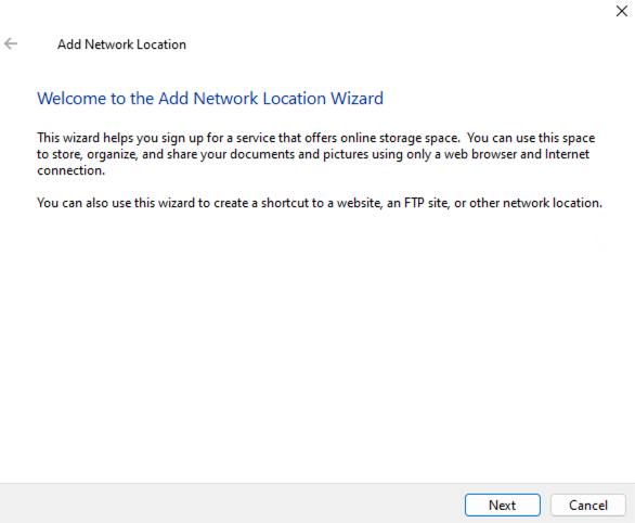 windows 11 add network location