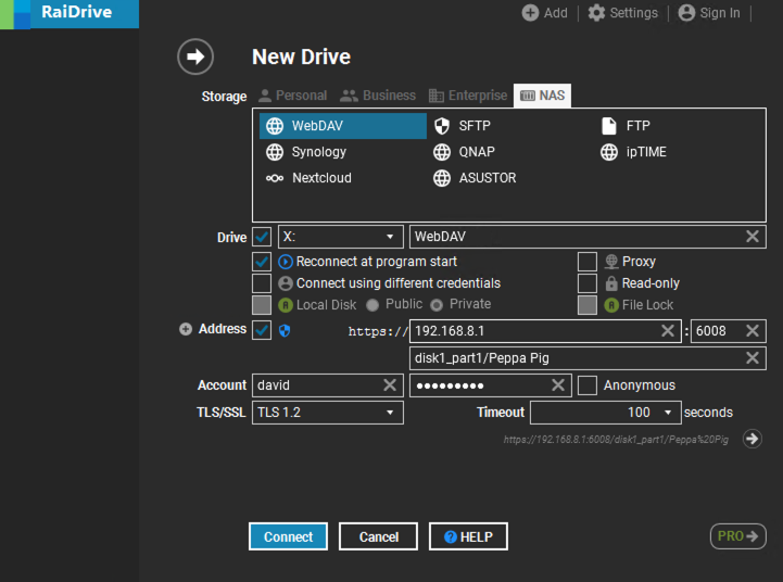 RaiDrive WebDAV