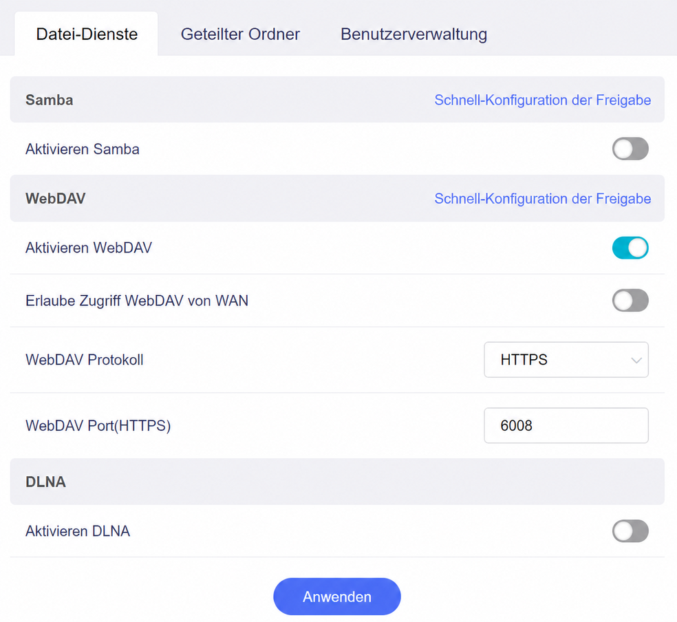 enable webdav
