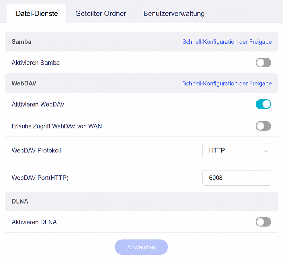 enable webdav