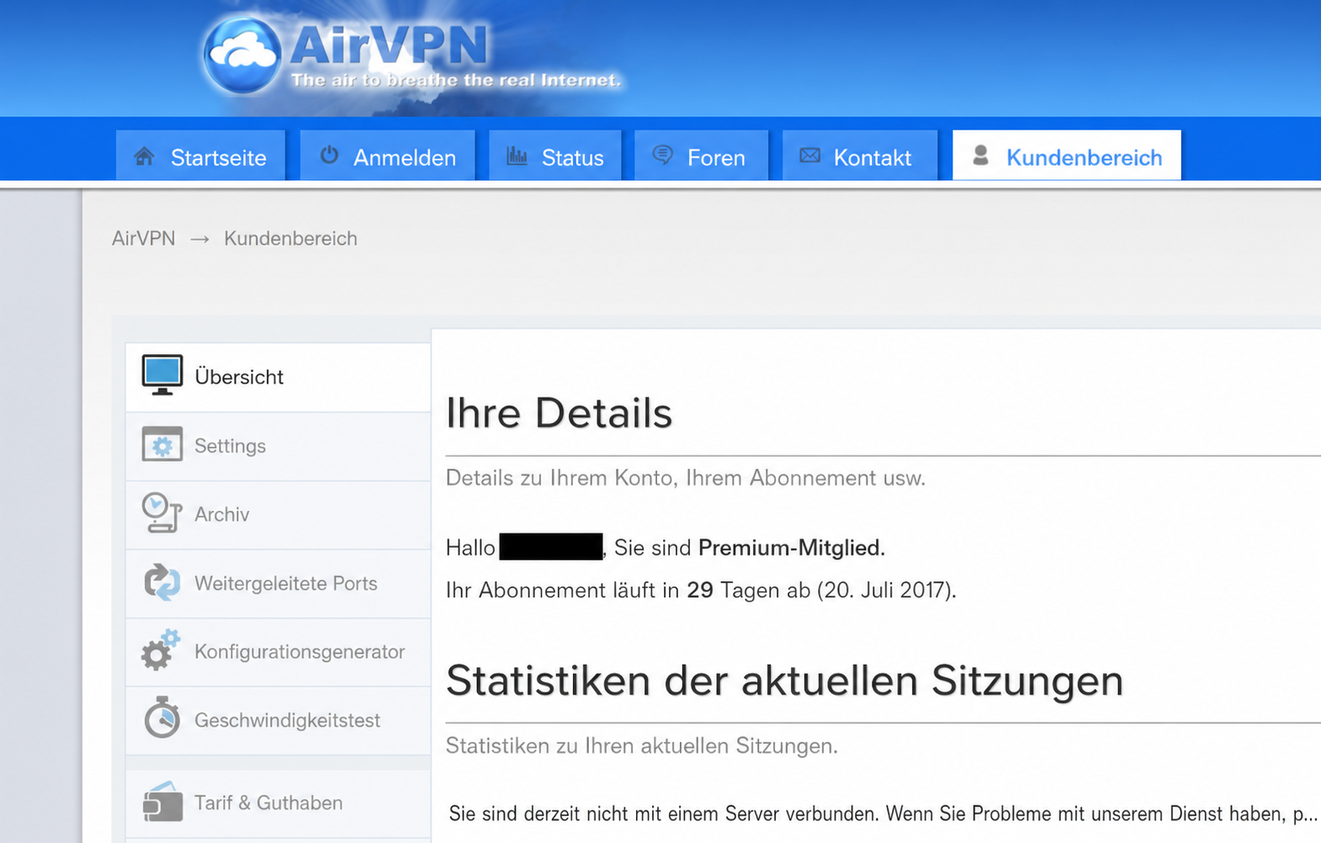 airvpn client detail