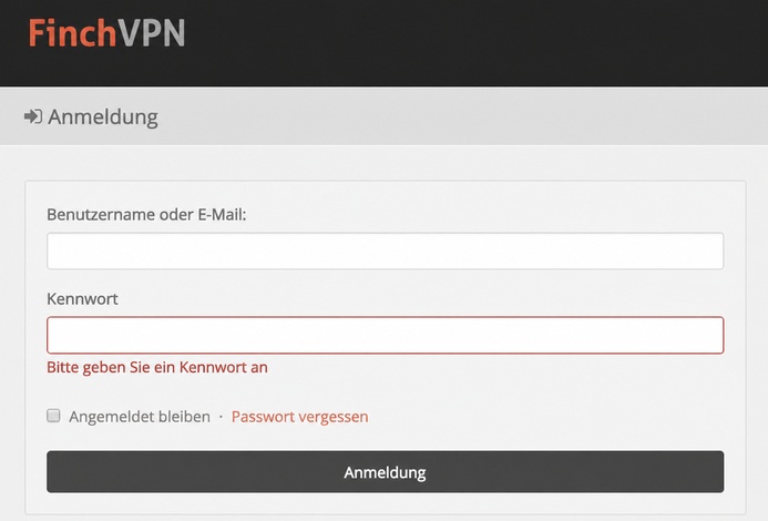 finchvpn login
