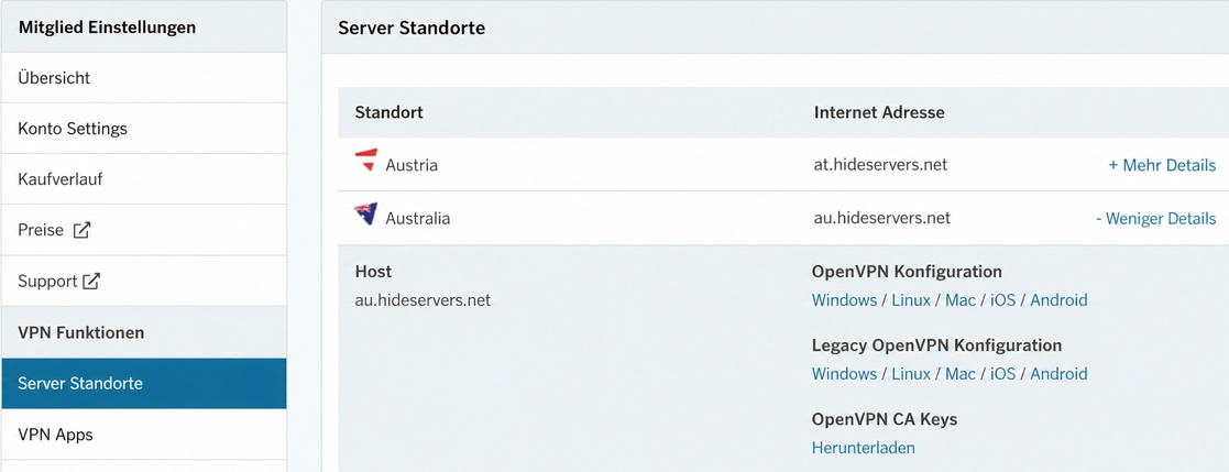 hide.me vpn dashboard