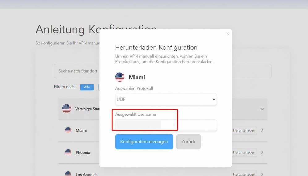 ivacy openvpn username