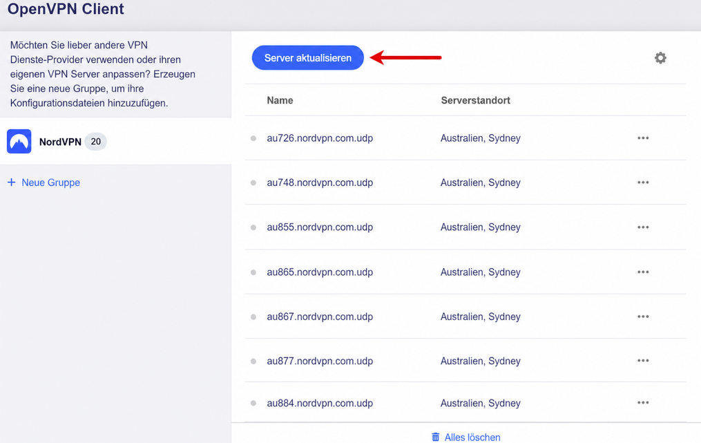 nordvpn update servers
