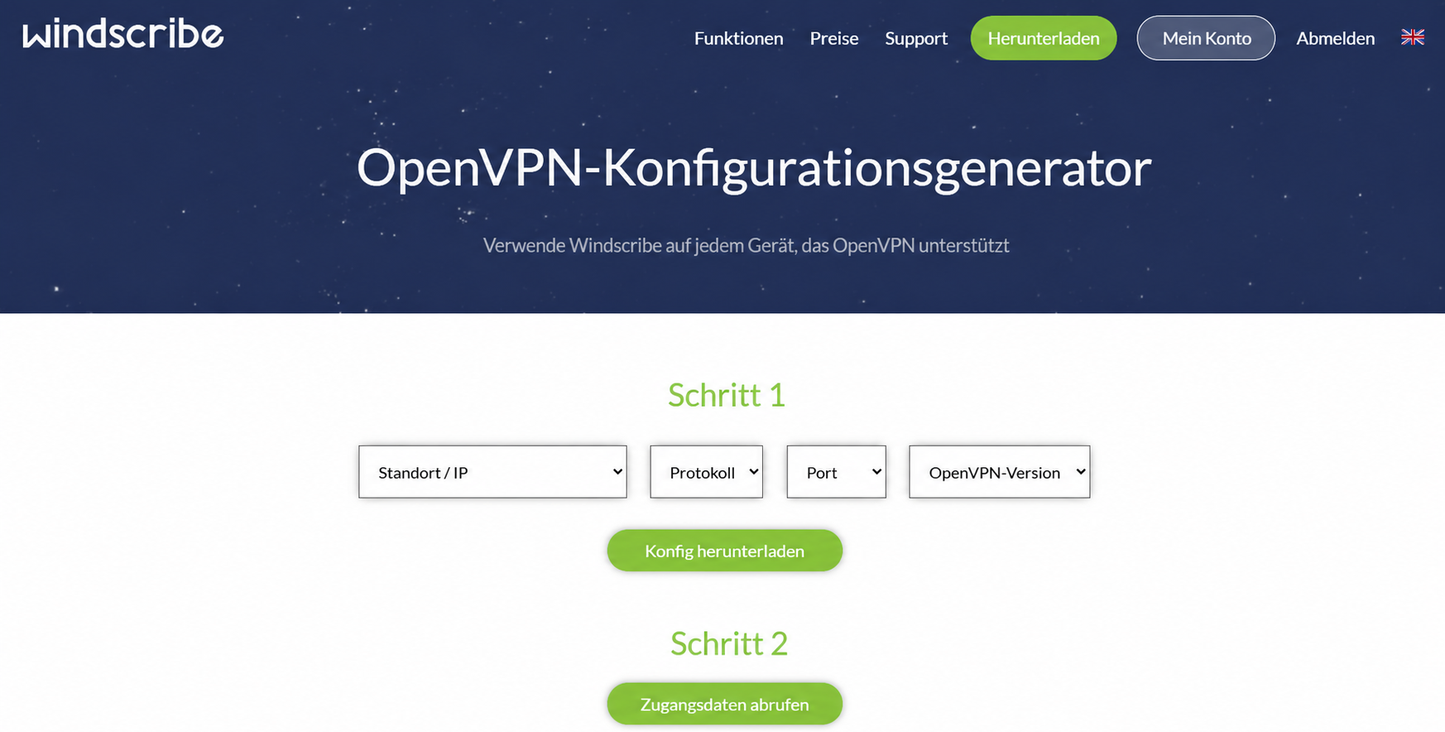 windscribe OpenVPN Config Generator