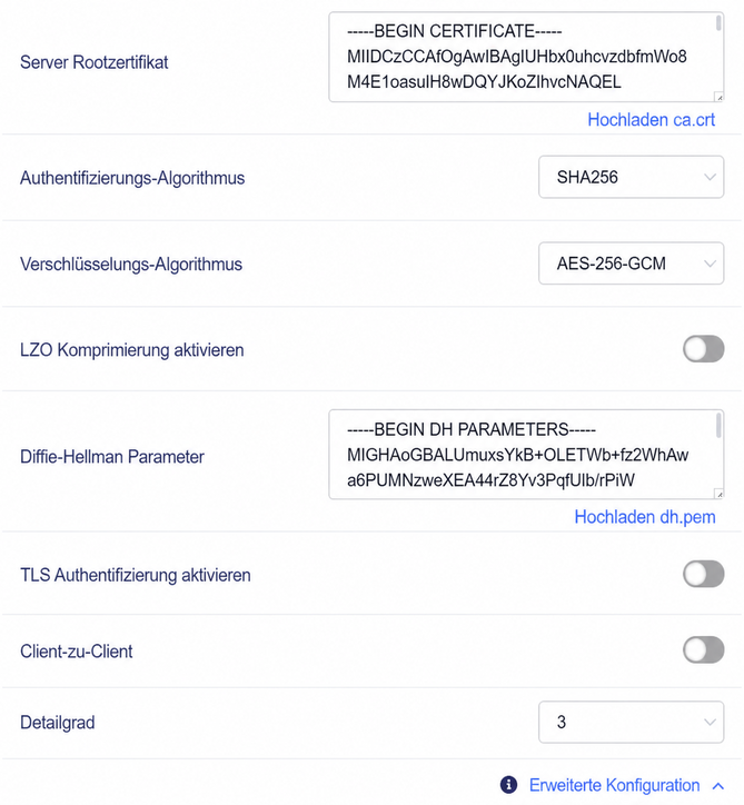 openvpn server advancd configuration