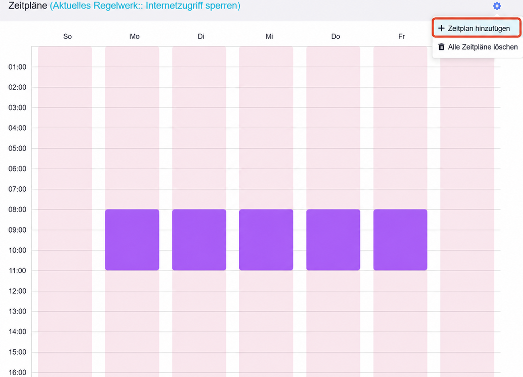 profile add schedule
