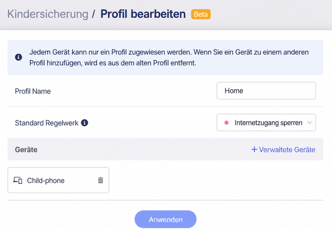 parental control page