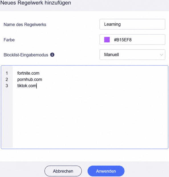 create a ruleset 1
