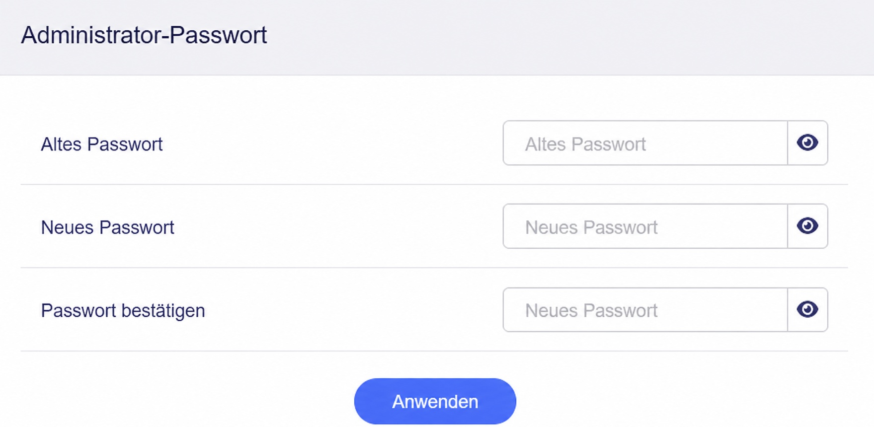 admin password