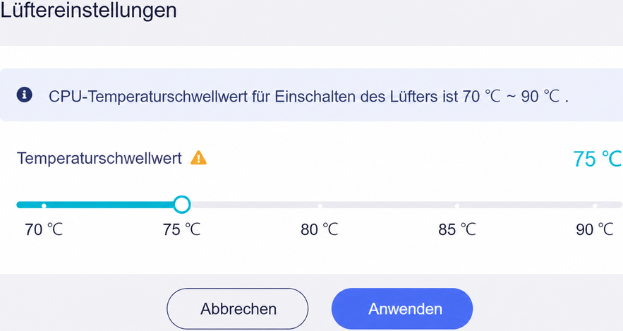 system overview, fan settings